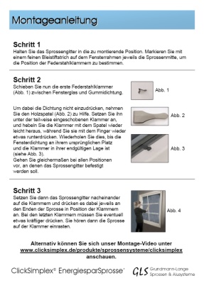 Montageanleitung für ClickSimplex Sprossen